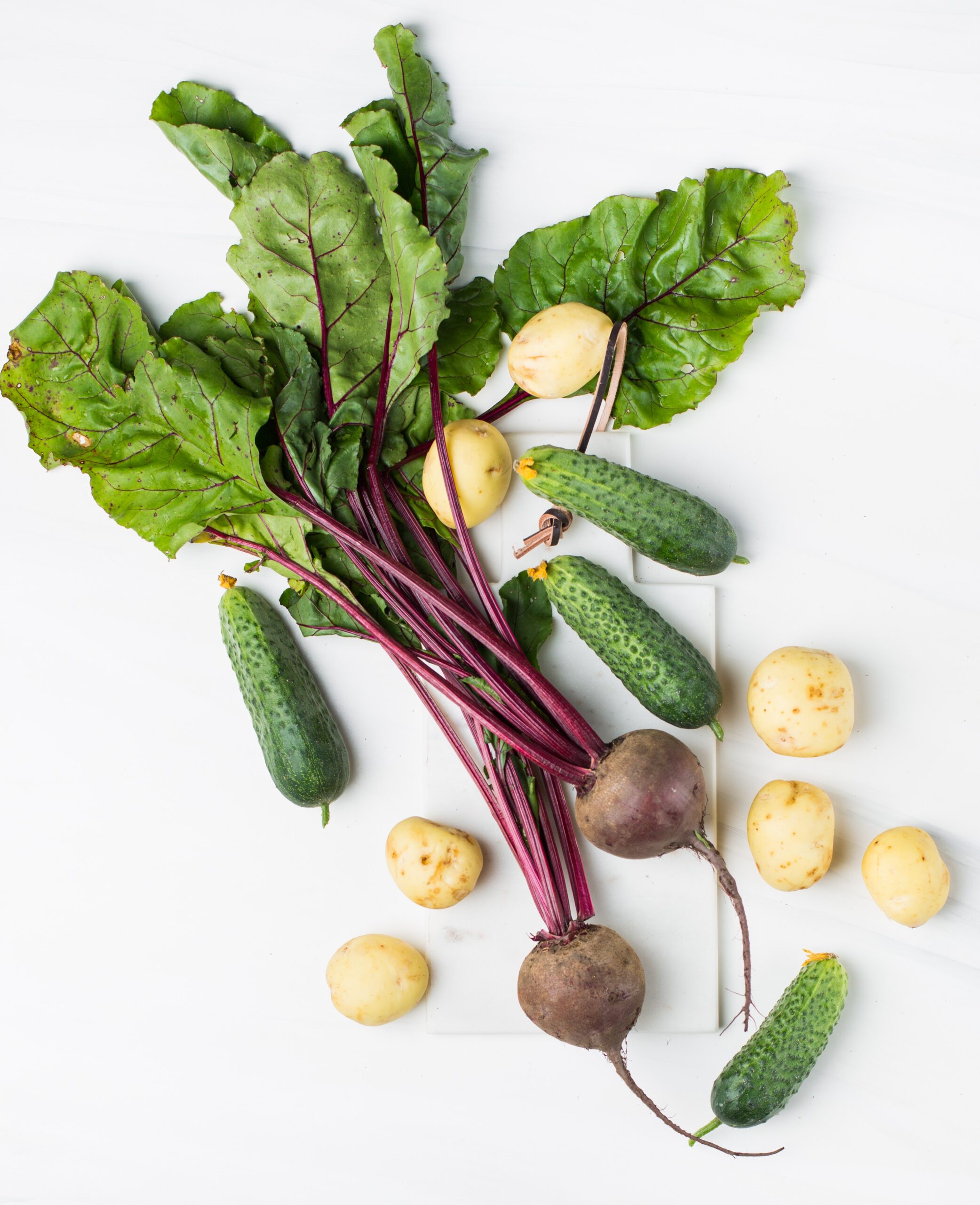 Photo of assorted vegetables on white background